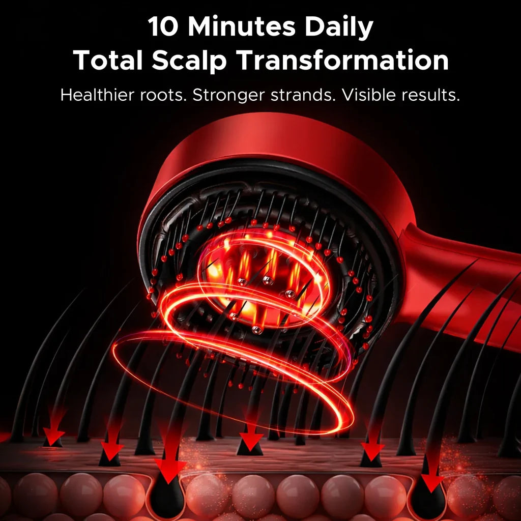 Premium Head Scalp Electric Massager Comb | Scalp Massaging Brush with 3 In 1 Hair Oil Applicator | IPX7 Waterproof,Portable Deep Massager For Hair & Head Relaxation at Home |